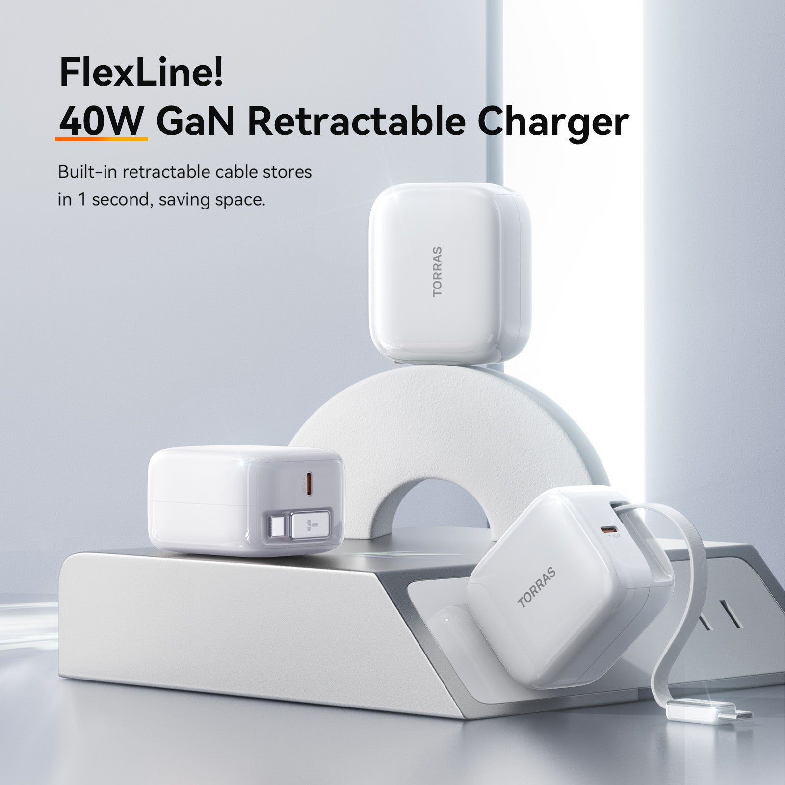 [US Only] FlexLine Retractable 40W Fast Charger-TORRAS