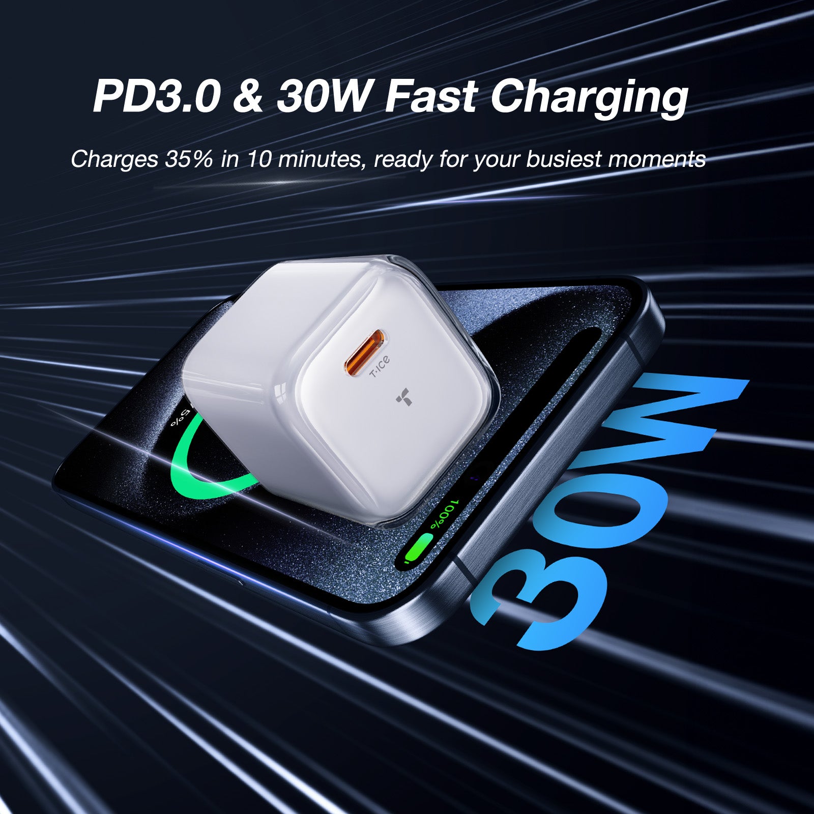 [US Only] Icenano FoldPro Fast Charger Block-TORRAS