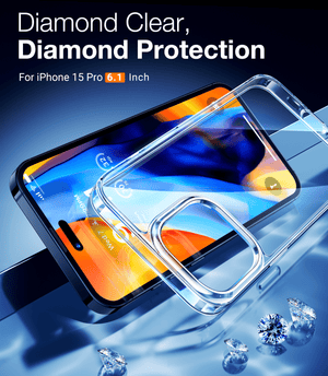 Coque iPhone 15 Pro à diamant transparent
